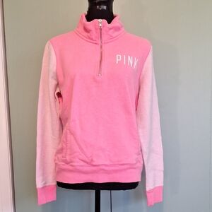 Pink Victorias Secret Pink Quarter Zip Sweatshirt Size Medium